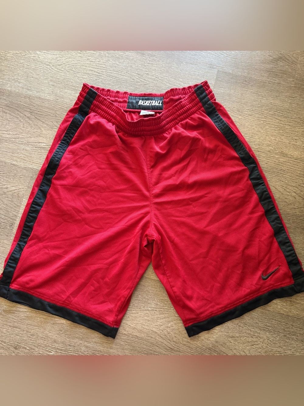 Nike Red Basketball Shorts with Black Trim